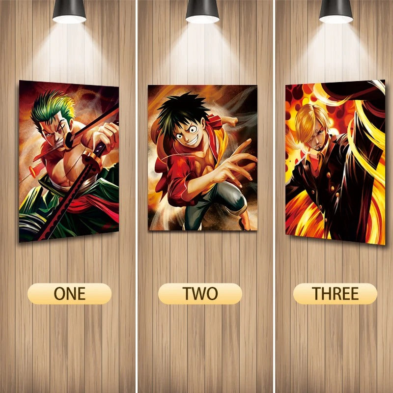 Cartel Decorativo Lenticular 3D Luffy - Zoro - Sanji | One Piece