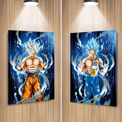 Cartel Decorativo Lenticular 3D Goku Ultra Instinto - Vegeta modo Dios | Dragon Ball Super